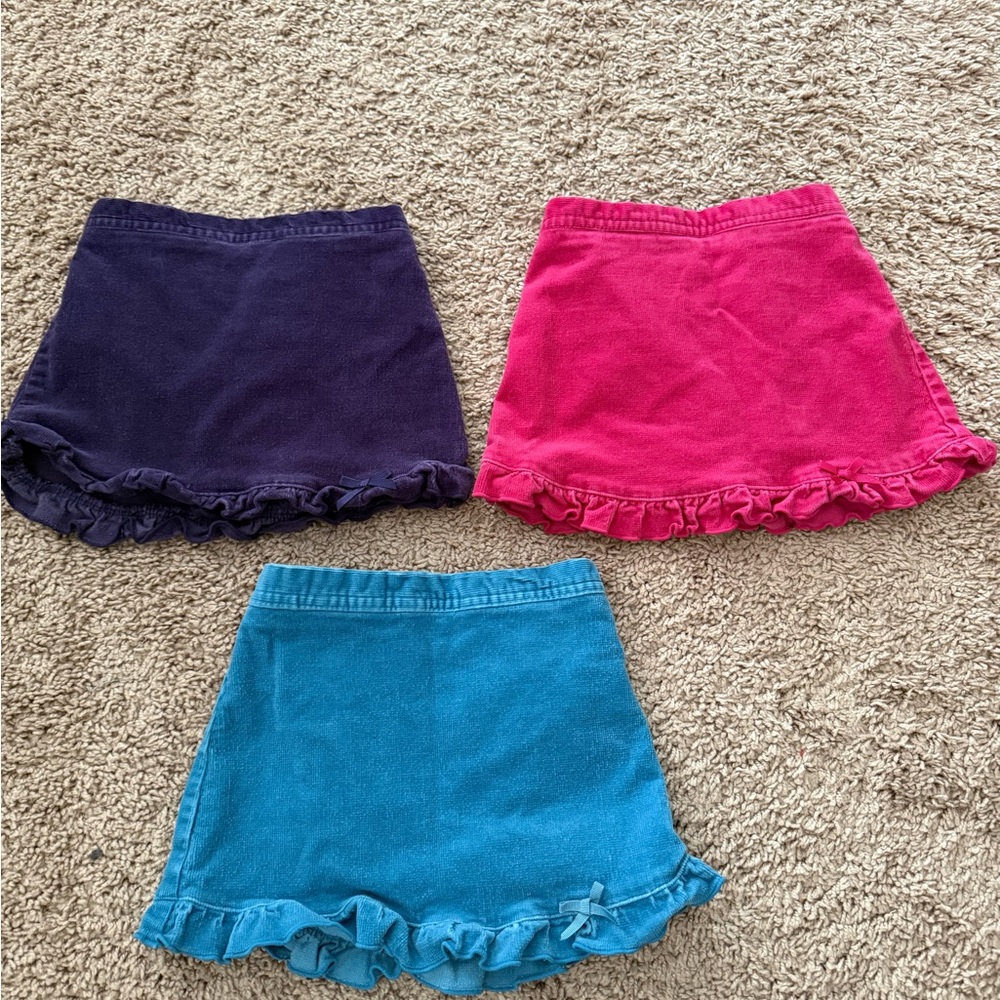 The Children's Place Ruffle Hem Skorts in Navy, Hot Pink & Teal